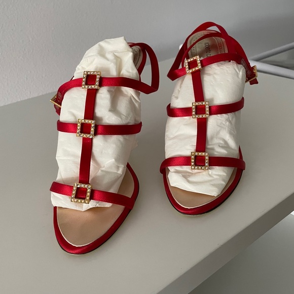 Roberto Cavalli red stilettos with sparkle - Picture 2 of 5